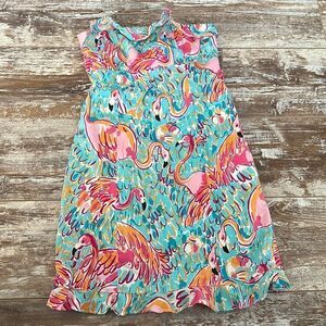 Lilly Pulitzer Strapless Ruffle and Keyhole Back Flamingo Dress